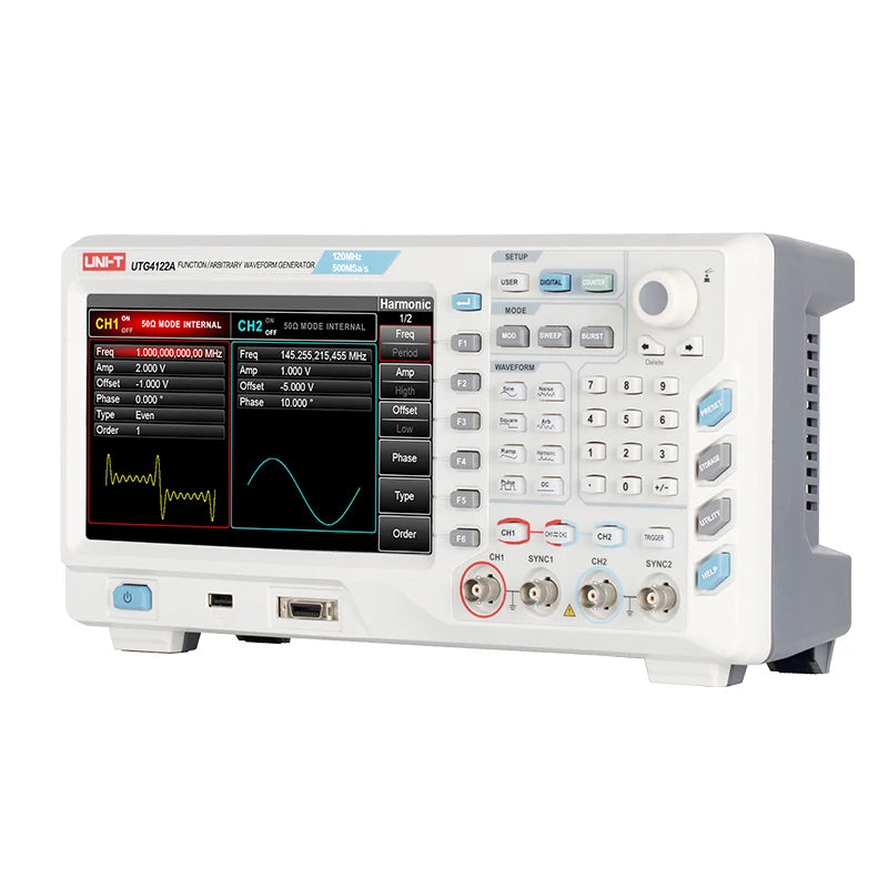 Uni-T Utg4122A 120Mhz Professional Signal Generator Precise Function Arbitrary Waveform Generator 500Msa Sampling Speed lexso