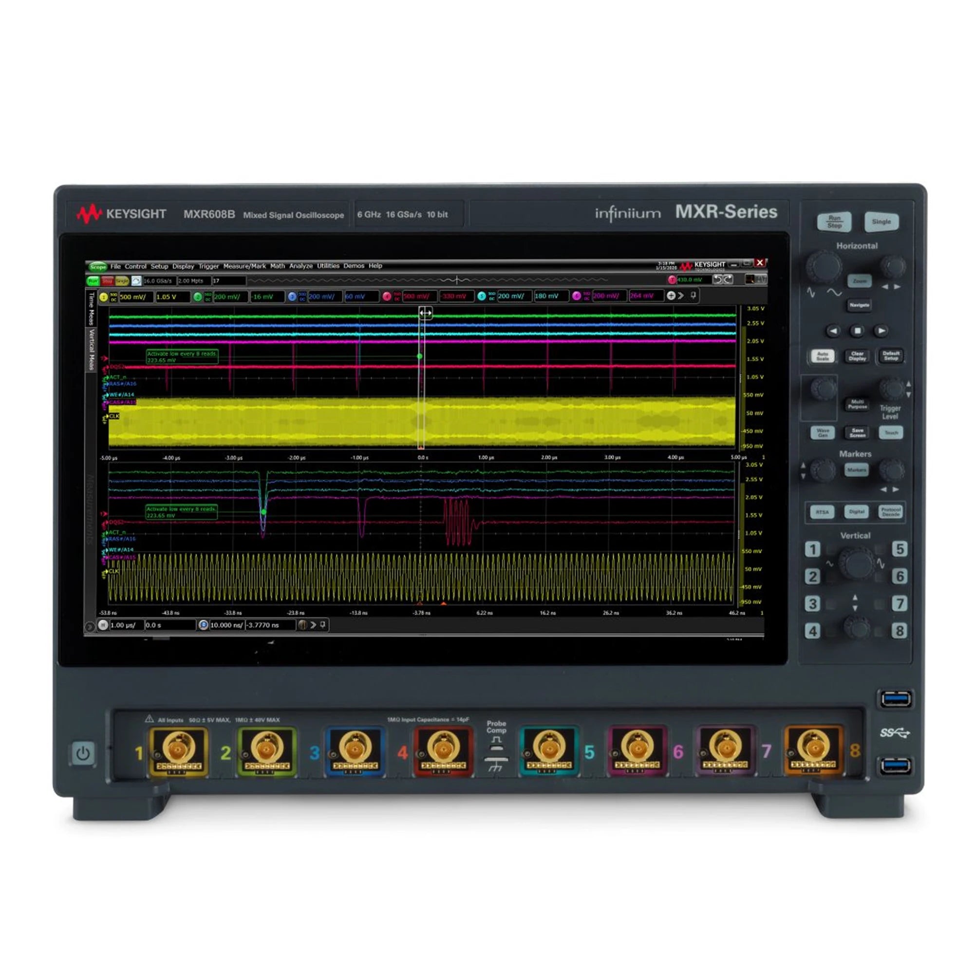 Keysight MXR608B Infiniium MXR Series Oscilloscope: 6 GHz, 8 Channels
