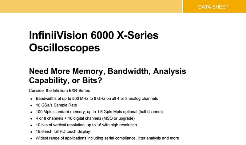 Keysight Technology MSOX6004A 10-Bit Resolution 20 GS/s Digital Multiscope Oscilloscope   ytdi