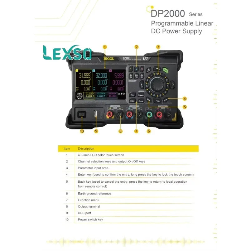Rigol DP2031 Programmable Linear DC Voltage Regulator Power Supply 222W/32V/3A Channels for Testing Equipment  lexso