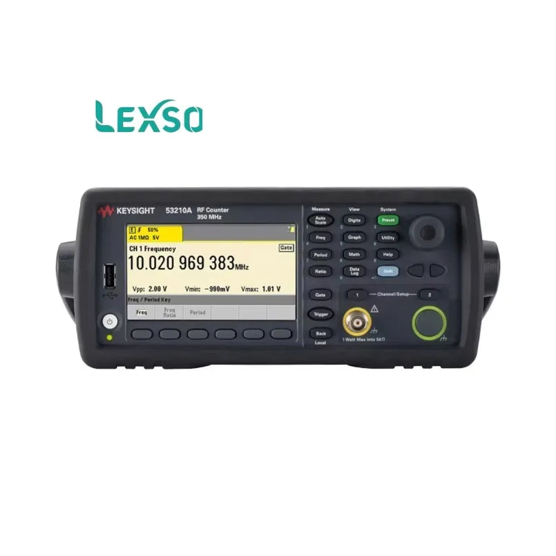 Keysight 53210A RF Counter: 350 MHz Base, up to 75k Readings/sec, 12 - Digit Resolution with USB & LAN lexso