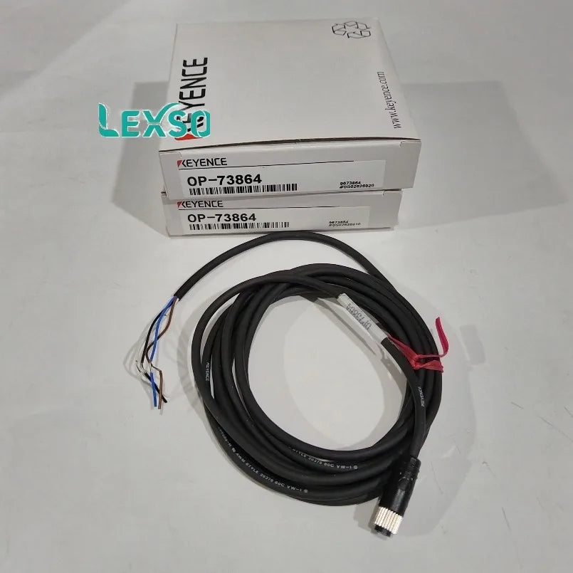 Original KEYENCE OP-73864 Fiber Optic Sensor Connector Cable M8 Straight 2-m PVC lexso