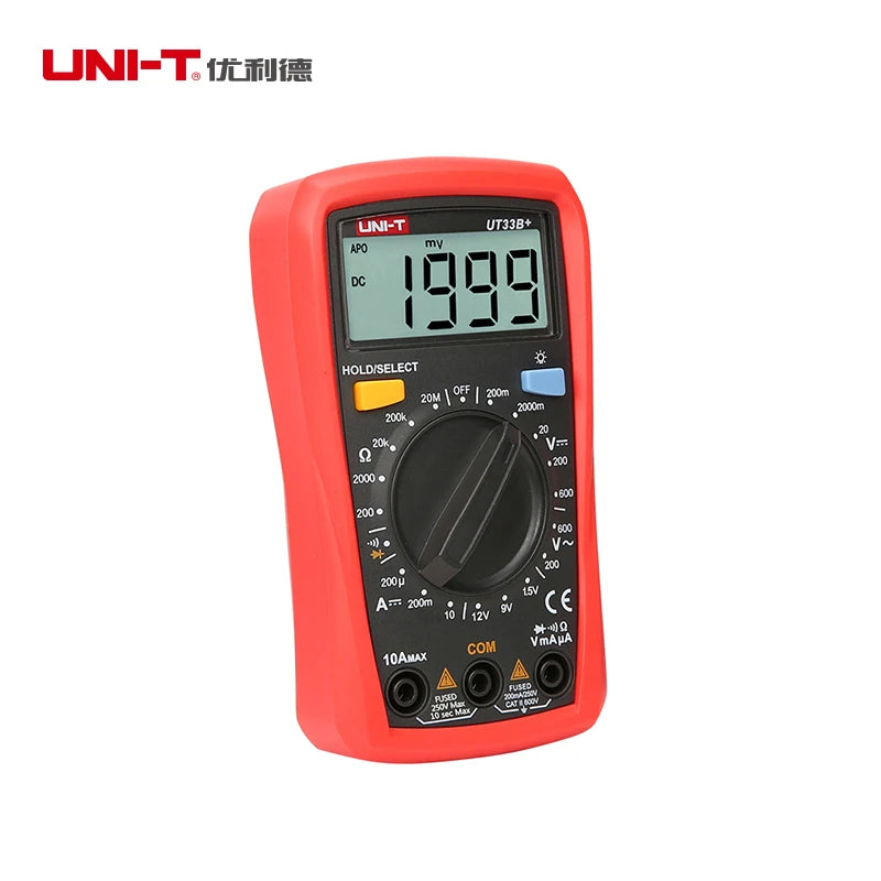 UNI-T UT33B+ 1999-Count 200mV~600V Voltage Meter Electric Mmultimeter Current Tester Digital Multimeter Resistance Meter lexso