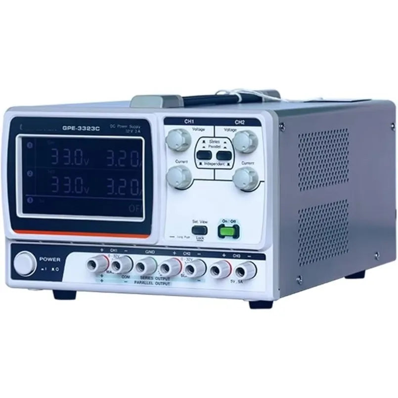 GW Instek GPE-3323C Triple Output Power Supply, 195W, Programmable, Linear, 0-30V/0-3A X2, 0-5V/0-3A X1  lexso