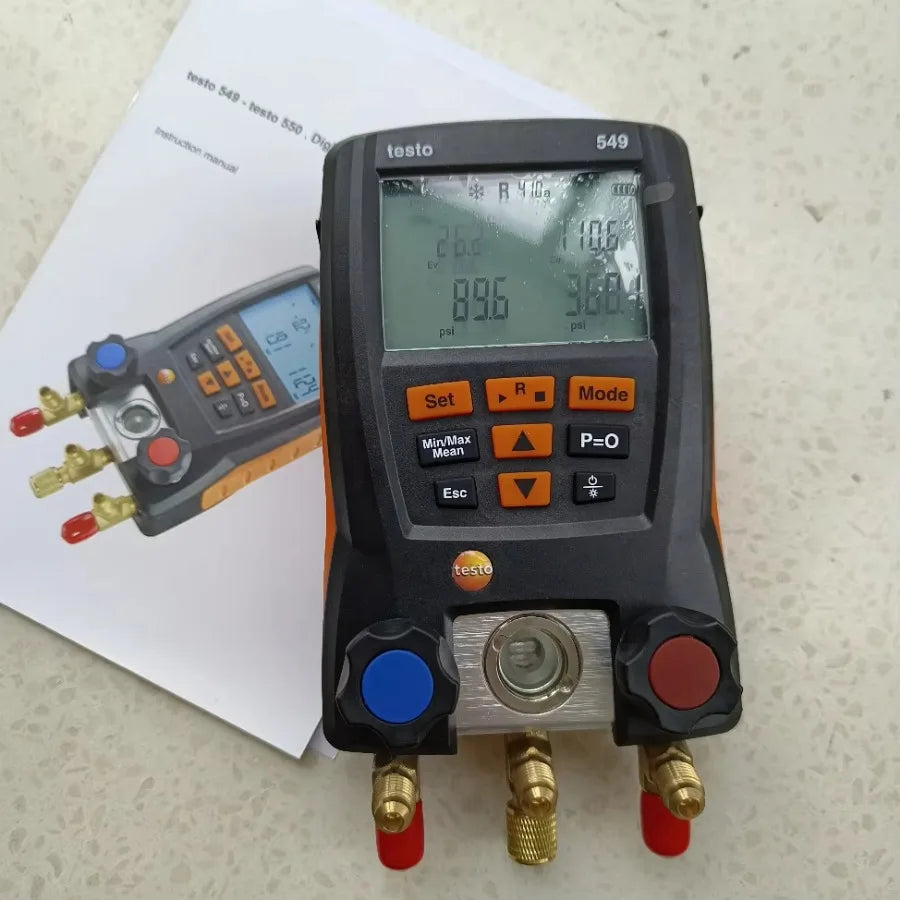 High Quality Testo 549 Digital Manifold Gauge 2 Valves System for HVAC 0560 0550 LS   ytdi