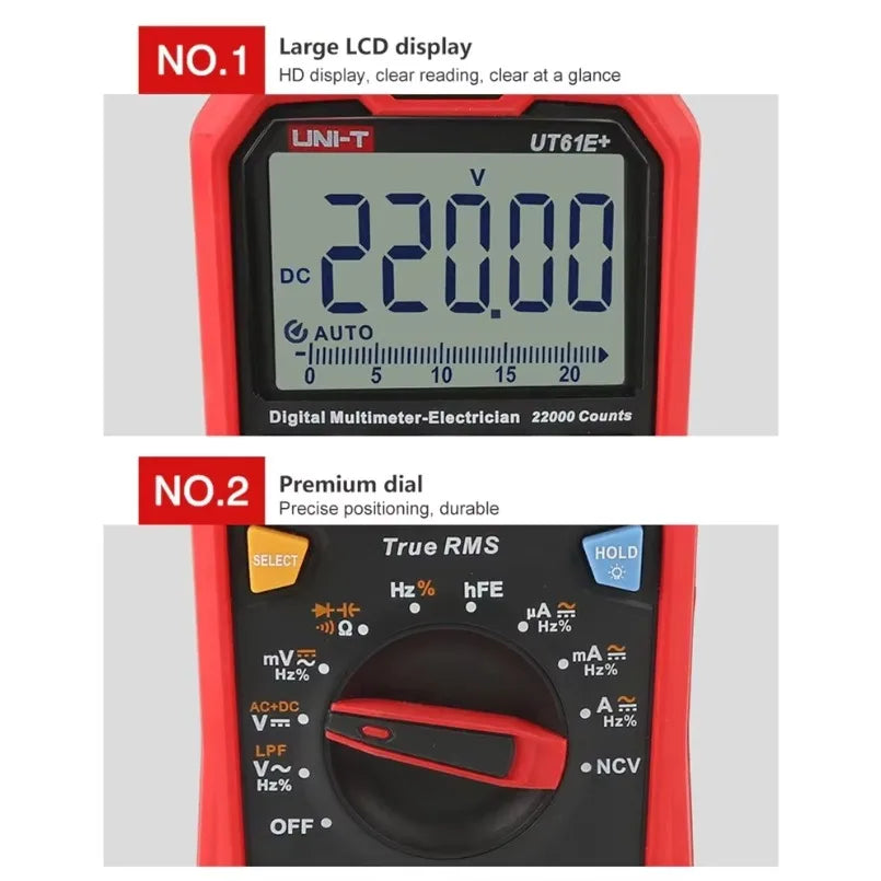 UNI-T UT61B+ Plus Multimeter Analog Digital Professional Ammeter Voltmeter AC DC True RMS Electrical Multi Meter lexso