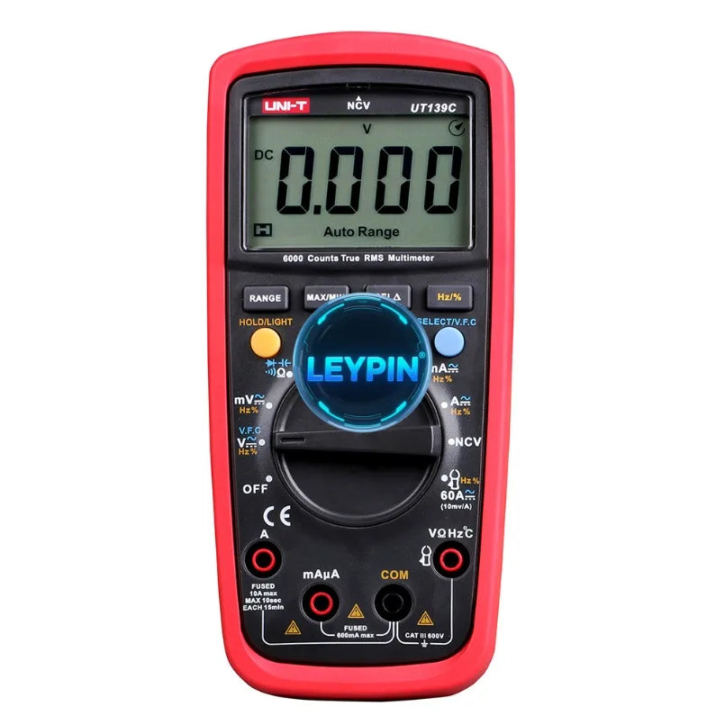 UNI-T UT139C True RMS Digital Multimeter Auto Range Tester 6000 Counts Voltmeter Resistance Tester Temperature    lexso