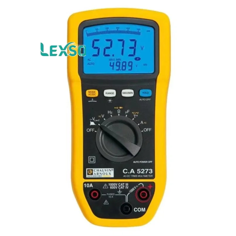 CHAUVIN ARNOUX C.A 5273 Handheld Digital Multimeter, True RMS, 10A Ac Max, 20A Dc Max, 1000V Ac Max   lexso