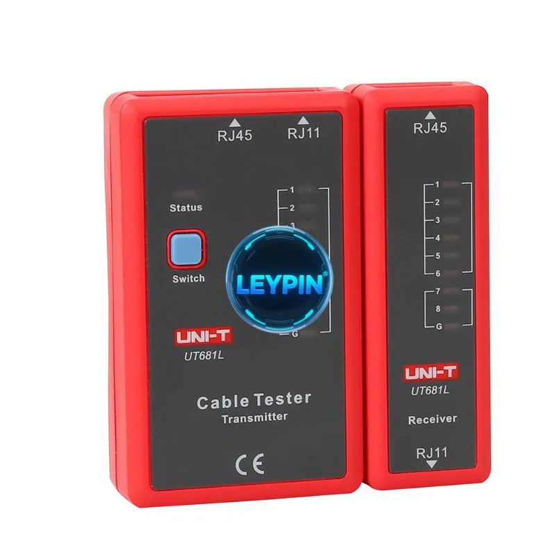 UNI-T UT681L LAN Auto LED Tester Network Cable Telephone Line Dual-use Tester BNC Repair Tool Cable Tester     lexso