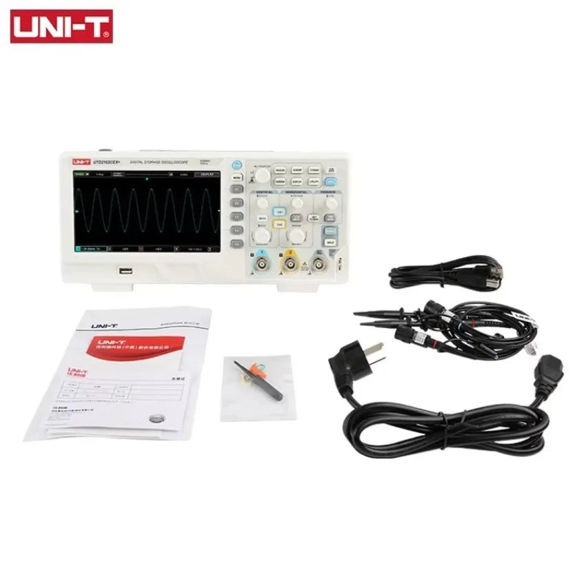 UNI-T UTD2102CEX+ Digital Storage Oscilloscope 100mHz 2 Channels Portable Automotive Oscilloscope USB 7 Inches TFT LCD 1GSa/S LS    ytdi