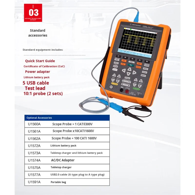 Keysight U1610A Portable Oscilloscope Agilent Oscilloscope Handheld Unit Similar to U1620A    ytdi