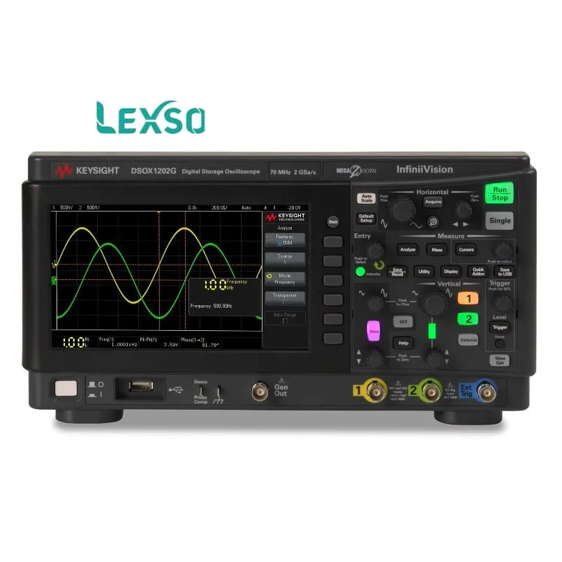 Keysight DSOX1202G 70/100/200 MHz Oscilloscope with 2 Analog Channels and Built-in Waveform Generator lexso
