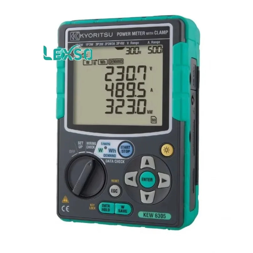 Kyoritsu KEW 6305 Electronic Power Meter for Real-time Monitoring Recording & Analysis of Single/3-phase Systems lexso