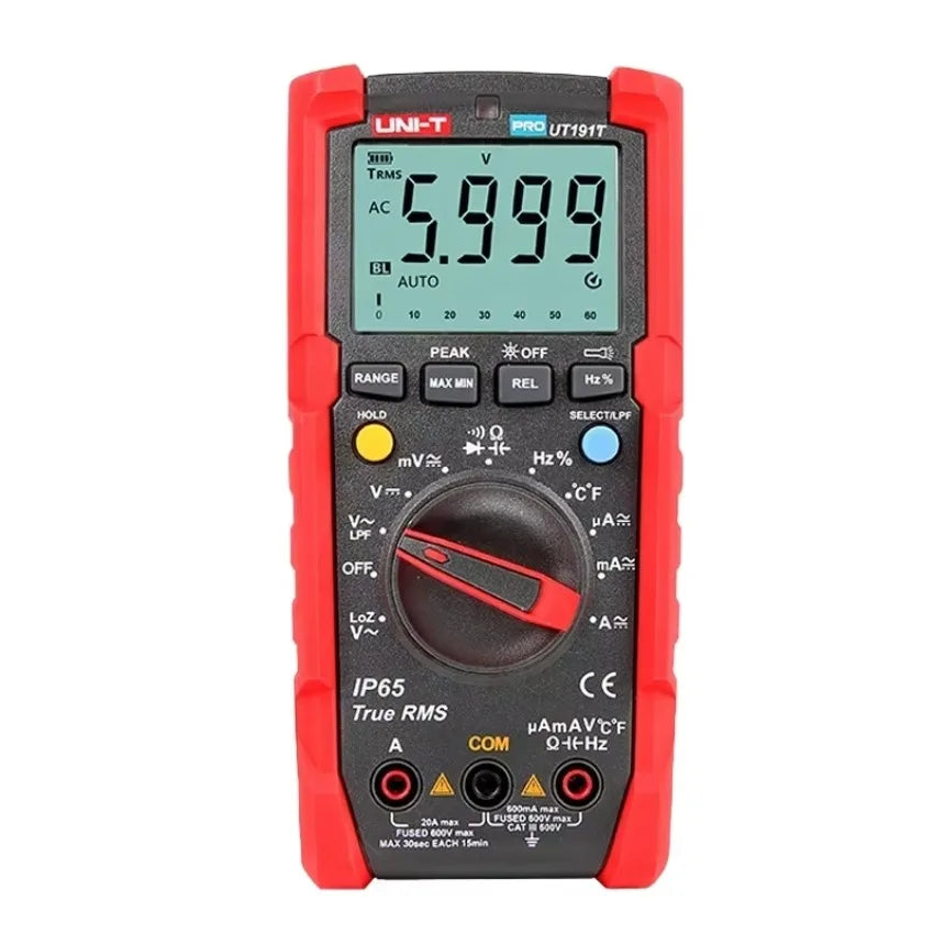UNI-T UT191T Industrial Digital Multimeter TRMS 6000 Count DMM 20A Ammeter 600V Volt ACV LoZ LPF Tester IP65 GS/CE/cTUVus Passed    ytdi