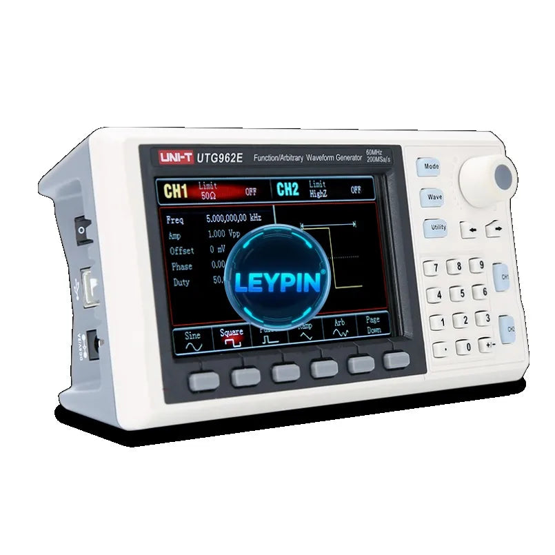 UNI-T UTG962E Handheld 200 MSa/s 14-bit for Test Instrument 60 MHz 2 Channels Function/Arbitrary Waveform Generator     lexso