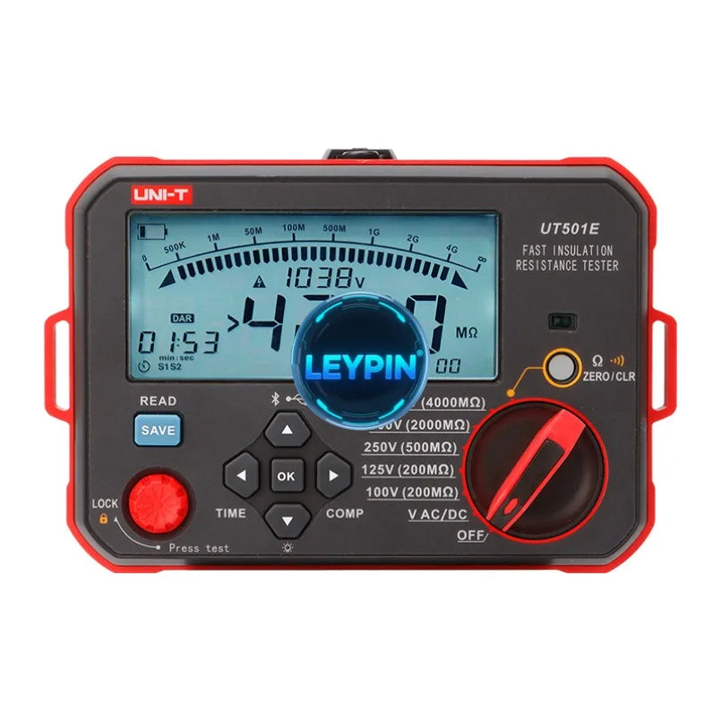 UNI-T UT501E Fast Insulation Tester 4Gohm 99 Groups IP54 PC Software CAT III 600V Lithium Battery 100V 125V 250V 500V   lexso