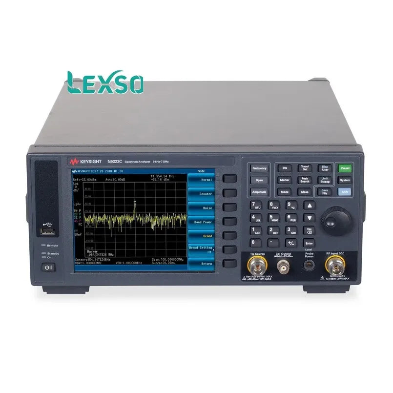 Keysight N9322C Basic Spectrum Analyzer (BSA) Frequency 9 kHz 7 GHz DANL 1GHz -152 DBmW Maximum Analysis Bandwidth 1 MHz   lexso