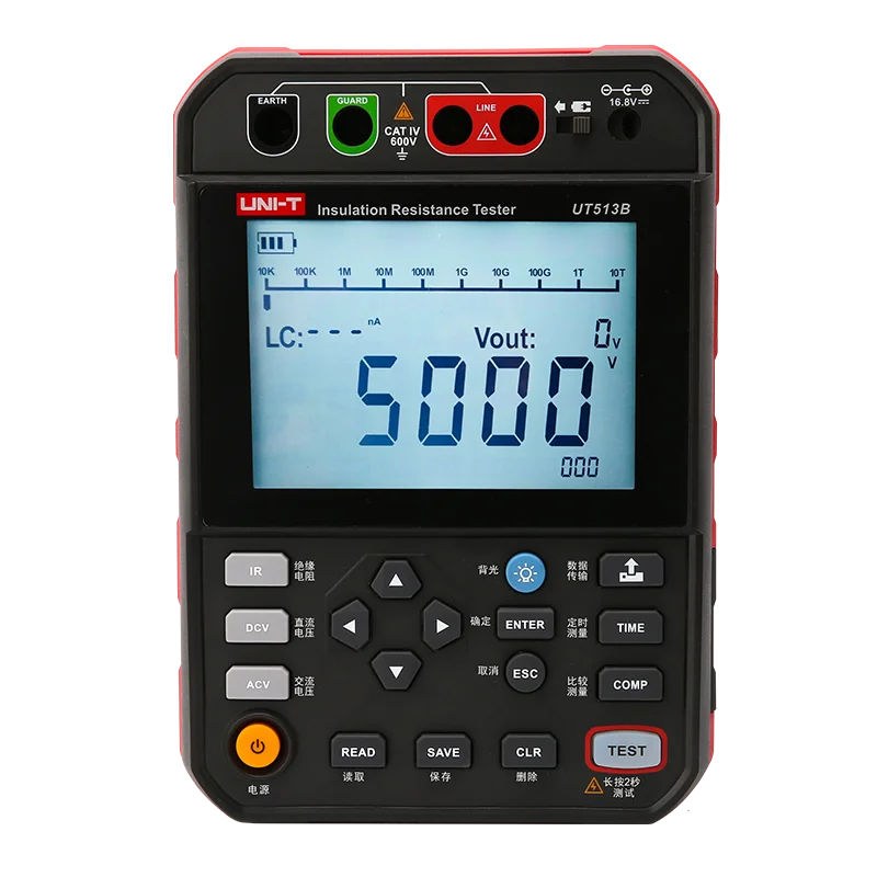 UNI-T UT513B Digital High Voltage 5kV Insulation Resistance Tester with Data Storage UT513C LS    ytdi