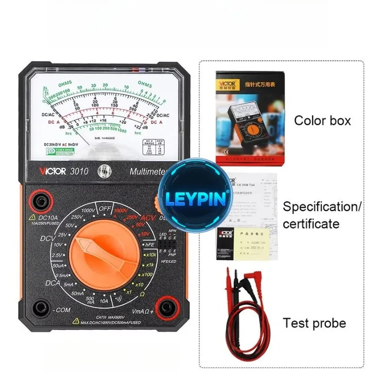 VICTOR 7244 Analog Digital Multimeter DC AC 500V 10A  Resistance Meter Diode test Multimeters    ytdi