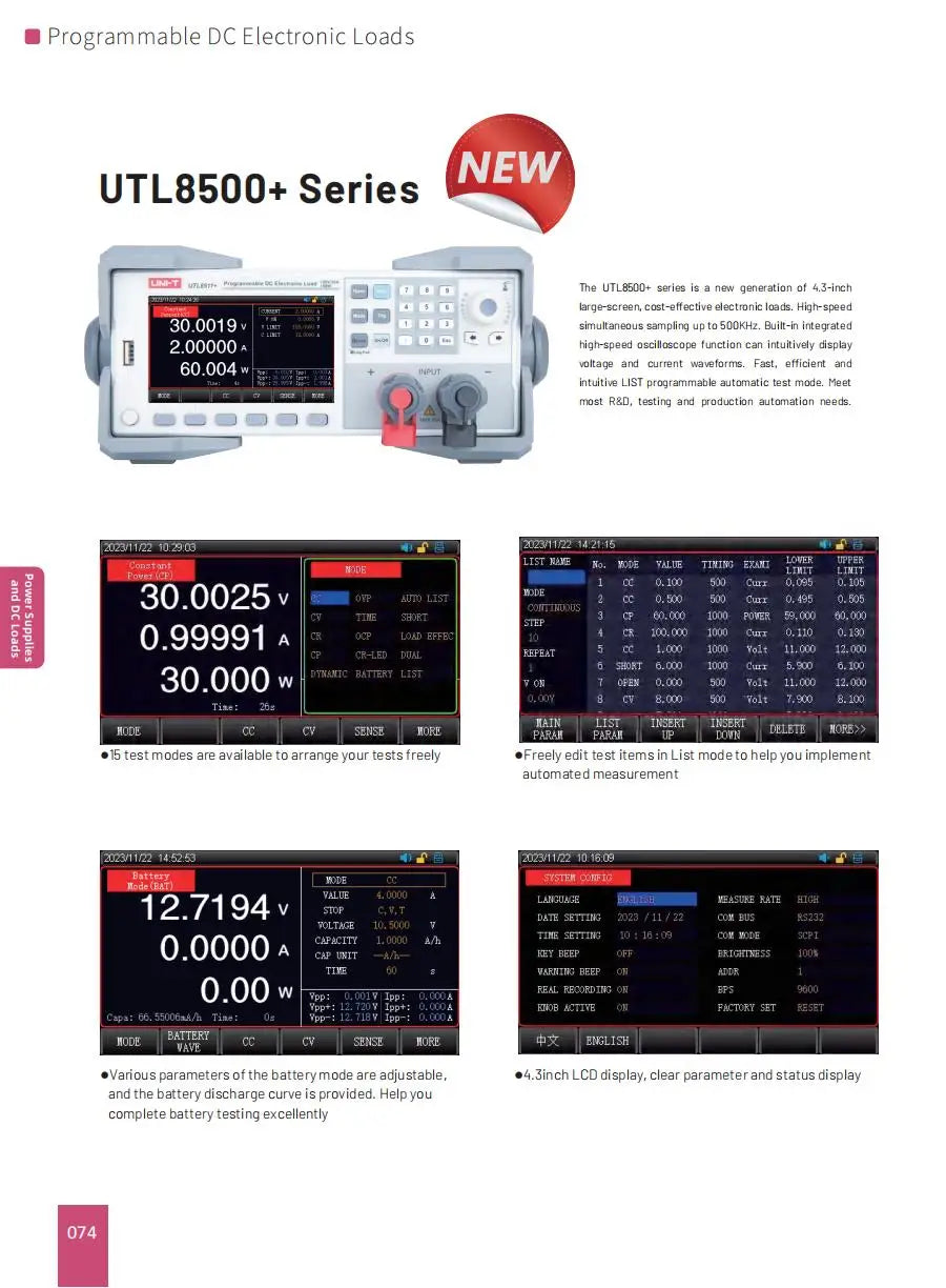 UNI-T UTL8511+ Display Programmable DC Electronic Loads UTL8511A+ UTL8511B+ UTL8512+ UTL8512A+ UTL8512B+ UTL8513A+ UTL8513B+ LS    ytdi