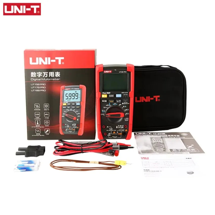 UNI-T UT18B Pro True RMS Digital Multimeter AC DC Voltmeter Ammeter 1000V 10A Capacitance 6mF Frequency 1MHz Auto Range Tester    ytdi