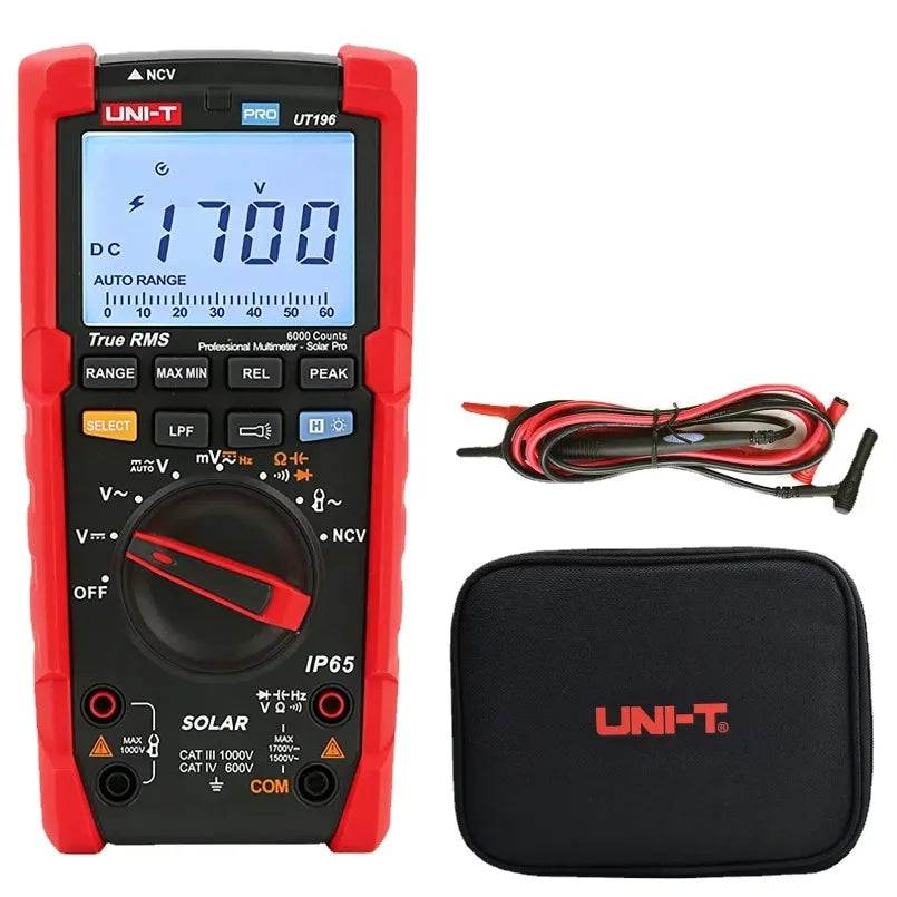 UNI-T UT196 Professional Digital Multimeter 1700V DC Voltage Tester True RMS Capacimeter Resistance Frequency Meter- Solar Pro lexso
