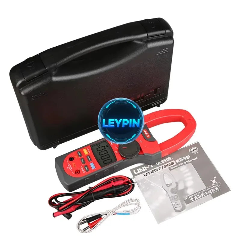 UNI-T UT208 Digital Clamp Meter Multimeter AC DC Voltage Amp Ohm Temp Tester     ytdi