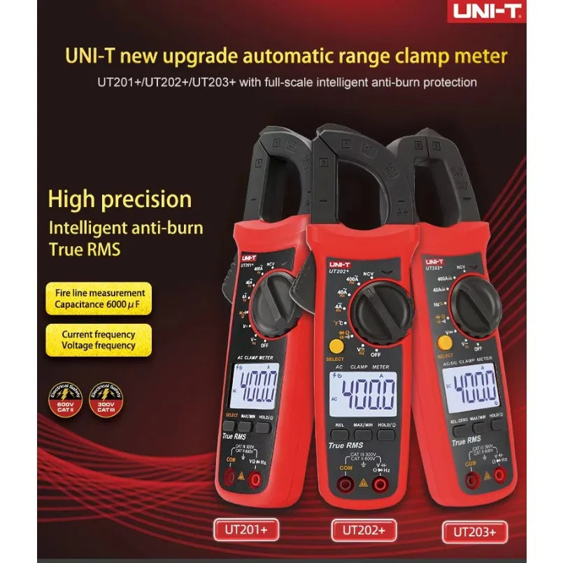 Unit-T Ut203+ Unit Ac Dc Clamp True Rms Professional Mobile Phone Maintenance Capacitor Frequency Mini Clamp 4000 Counts lexso