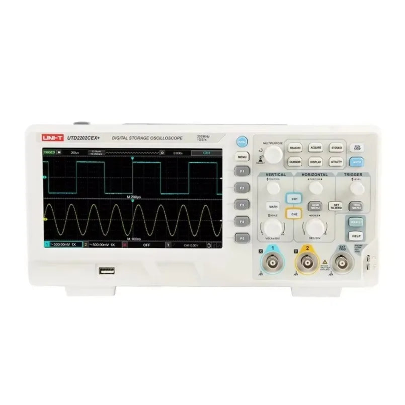 UNI-T UTD2202CEX+ 7-Inch TFT LCD Digital Storage Oscilloscope Portable 200mHz 2 Channels Automotive Oscilloscope with USB 1GSa/S lexso
