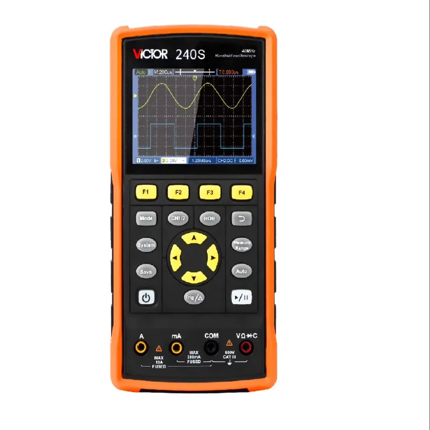 VICTOR 240S Handheld Digital Oscilloscope with Multimeter 25MHz Signal Source and 40mhz Bandwidth LS   ytdi
