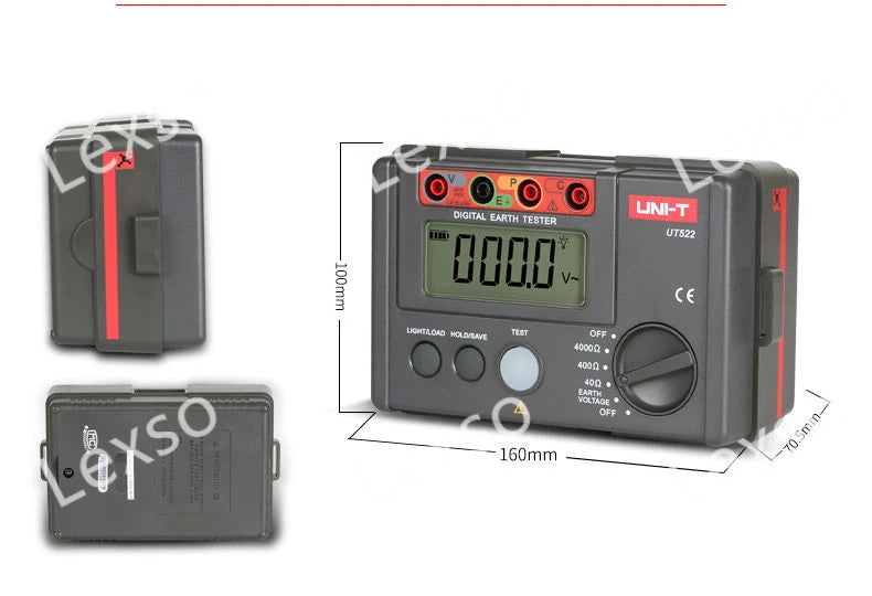 UNI-T UT522 Digital Earth Tester Used for Grounding Resistance & Measuring for Analysing Instruments lexso
