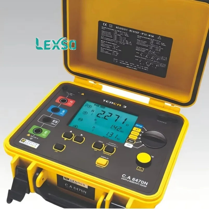 Chauvin Arnoux 6470N TERCA 3 Earth Tester Offering Soil Resistivity, Earth Coupling and Continuity Measurements CA6470N   lexso
