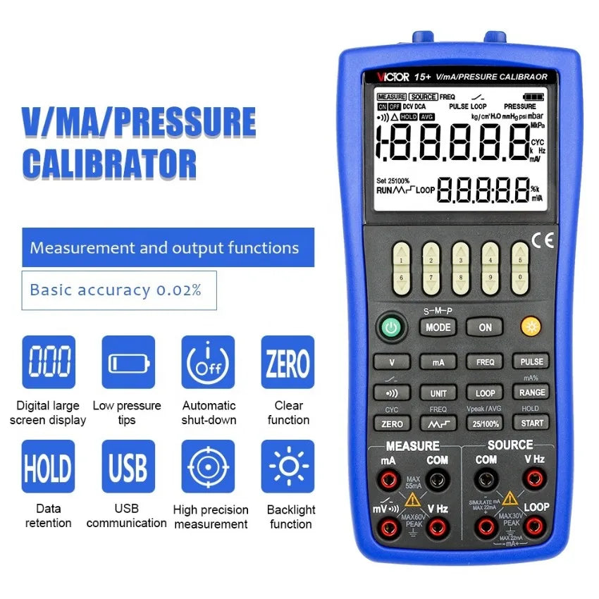 VICTOR VC15+ V/mA/Pressure Calibrator Calibrating 2wire Pressure Transmitter Calibrating Pressure-voltage Transmitter LS   ytdi