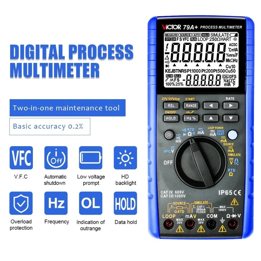 VICTOR VC79A+ Multimeter Digital Professional  Multifunction Process Calibrator Multimeter Digital Process  Multimetro Digital    ytdi
