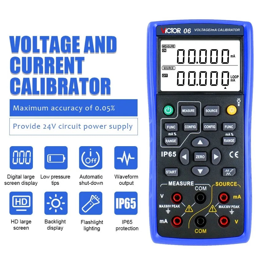 VICTOR 06 Voltage/mA CALIBRATOR  High definition large screen displayed as 5 digits HIGH-PRECISION DIGITAL MEASUREMENT LS   ytdi