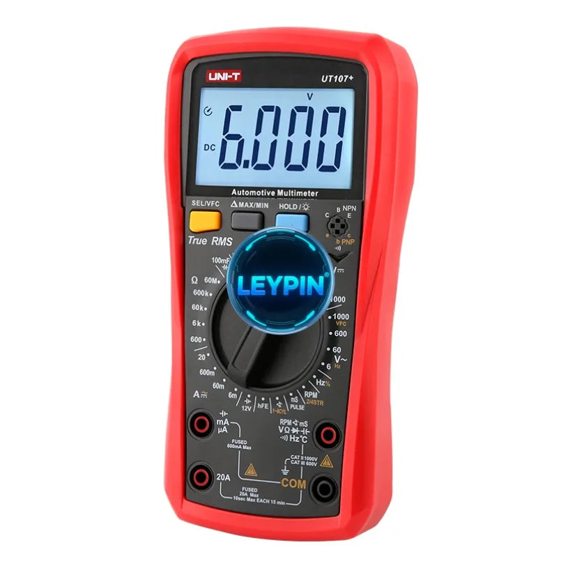 UNI-T UT107+ Automotive Digital Multimeter 1000V AC/DC Voltmeter Ammeter Capacimeter Temperature Tester   lexso