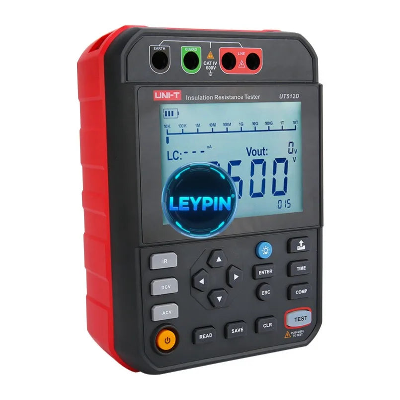 UNI-T UT512D UT512E for Test Instruments 1.00T/2.50T 2.5kV Insulation Resistance Testers 999 Sets Data CAT IV 600V PI/DAR  lexso