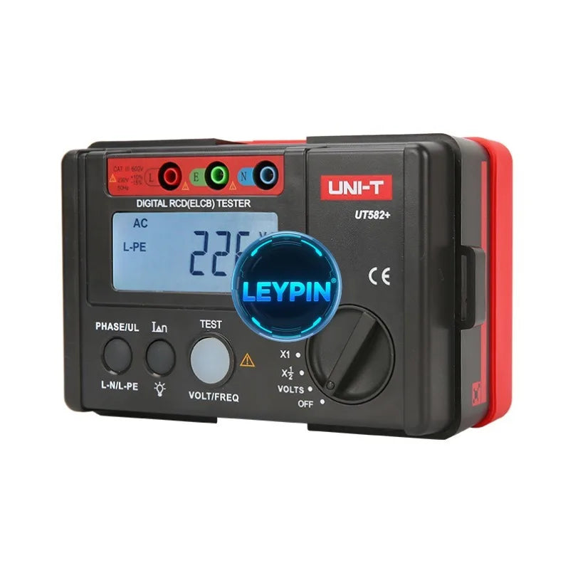 UNI-T UT582+ Digital RCD (ELCB) Tester  Single-phase Circuits LCD Backlight Data Hold CE UKCA     lexso