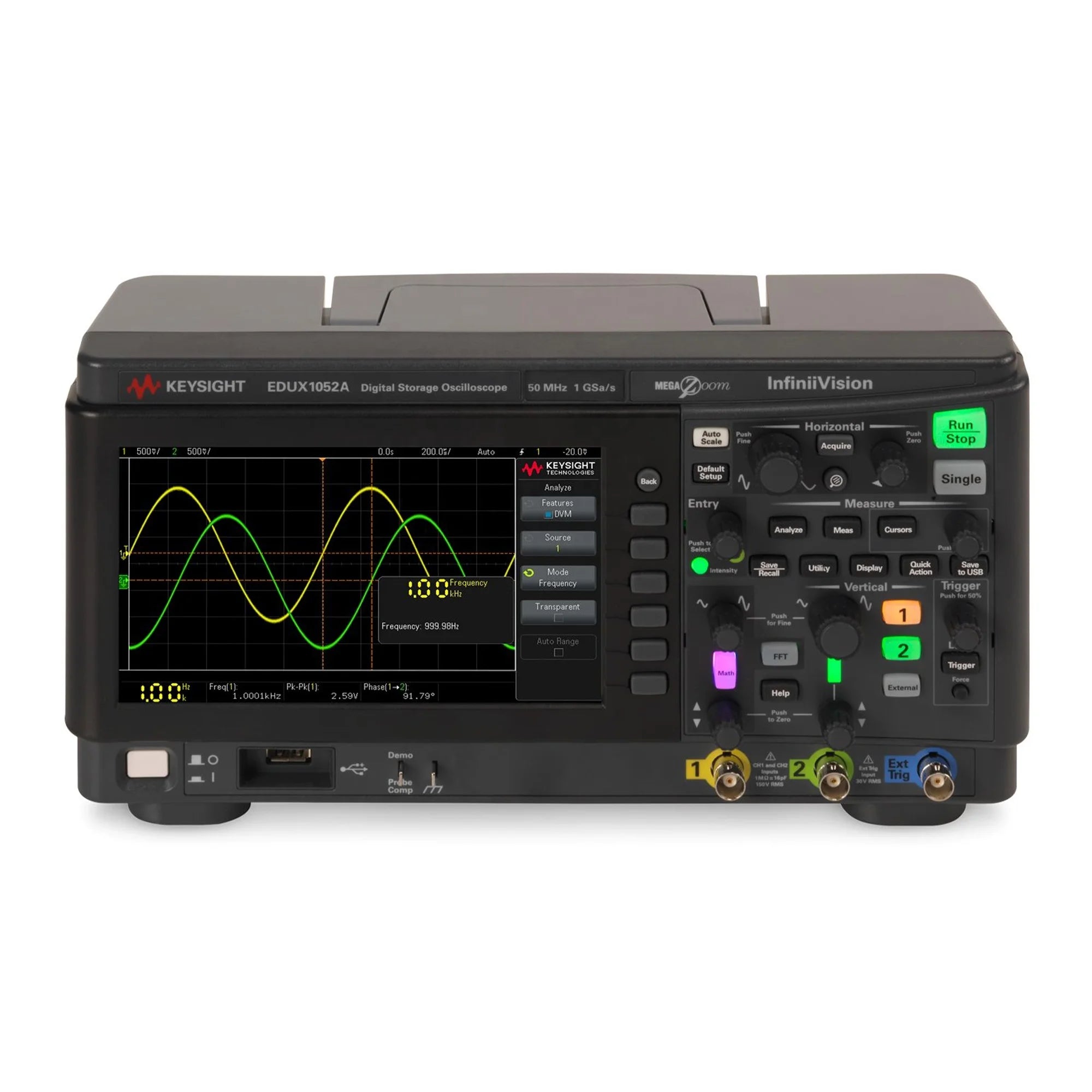 Keysight EDUX1052A Oscilloscope: 50 MHz, 2 Analog Channels