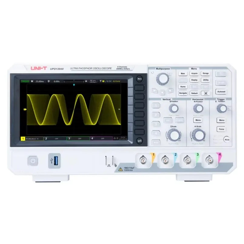 UNI-T UPO1204X 100MHz Digital Oscilloscope 4 Channel 2GSa/s 500,000wfms/s Storage 200MHz Bandwidth lexso