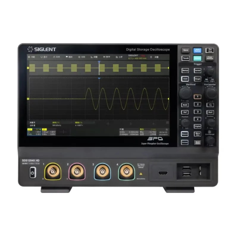 SIGLENT High Resolution Digital Storage Oscilloscopes SDS1204X HD 200MHz Bandwidth 4CH 2GSa/s Sample for Test Instrument