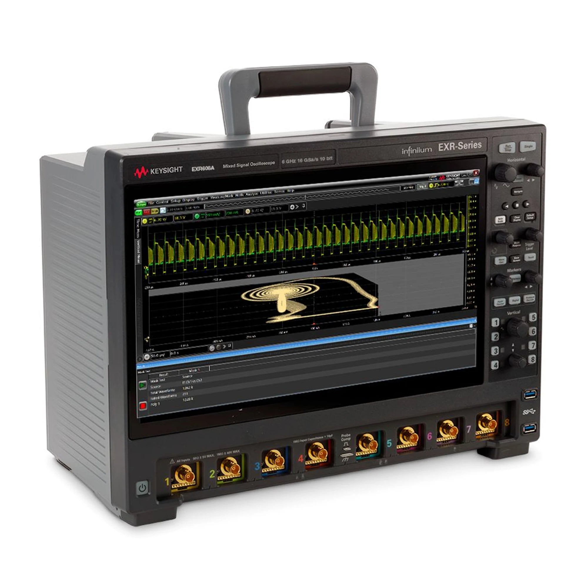 Keysight EXR608A Infiniium EXR Series Oscilloscope: 6 GHz, 8 Channels Maximum Memory Depth 1.6 Grid Points