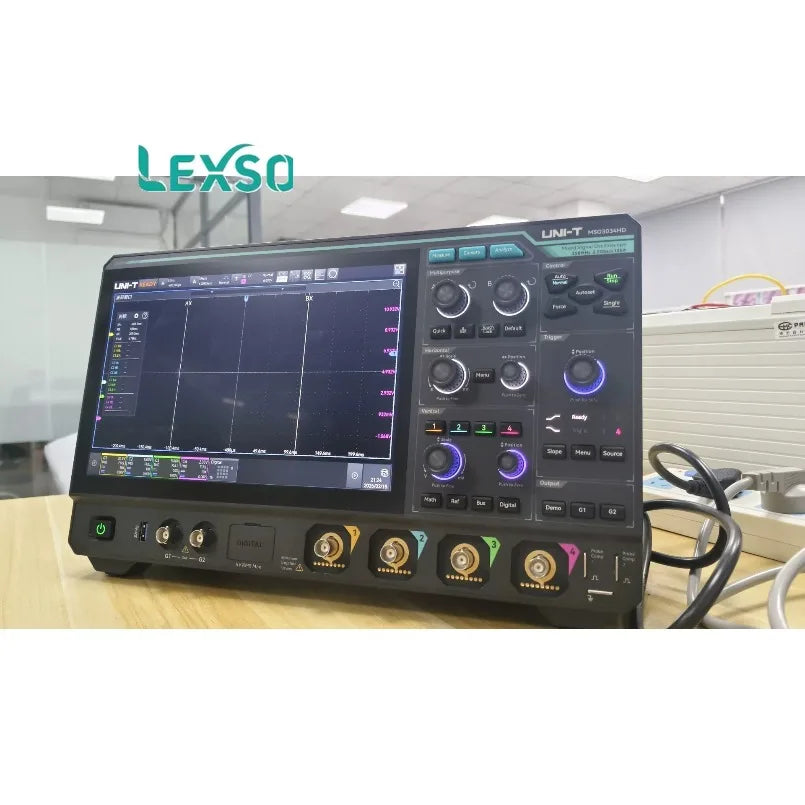 UNI-T MSO3034HD  350MHz, 4+16 Channel, 2.5 GSa/s, 12bit Mixed Signal Oscilloscope with 10.1 Inch Touch Screen Display lexso    ytdi