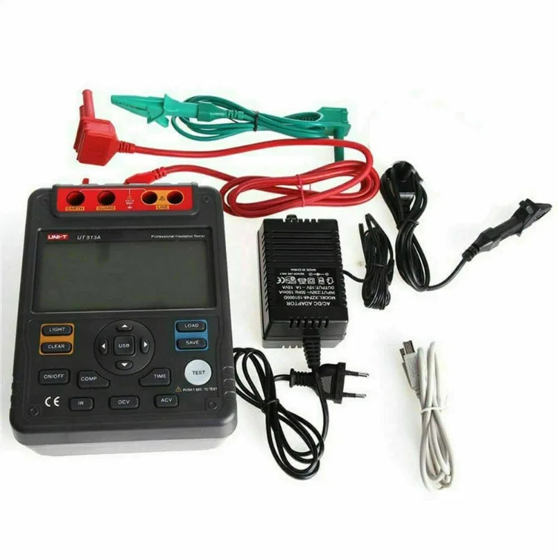 UNI-T UT513A Insulation Resistance Tester 30 Analogue Bar Graph AC DC 500V 1000V 2500V 5000V Tester USB PC Software lexso