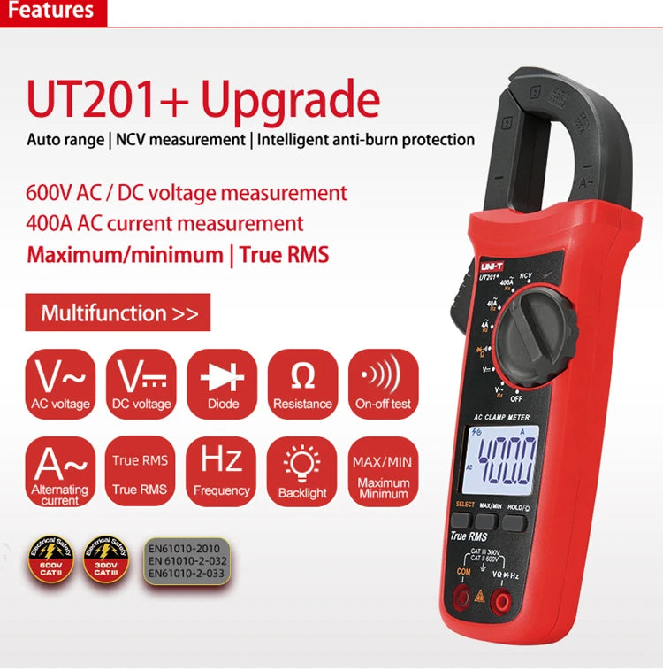UNI-T Clamp Meter Digital Multimeter UT203+ Clamp Meter    ytdi