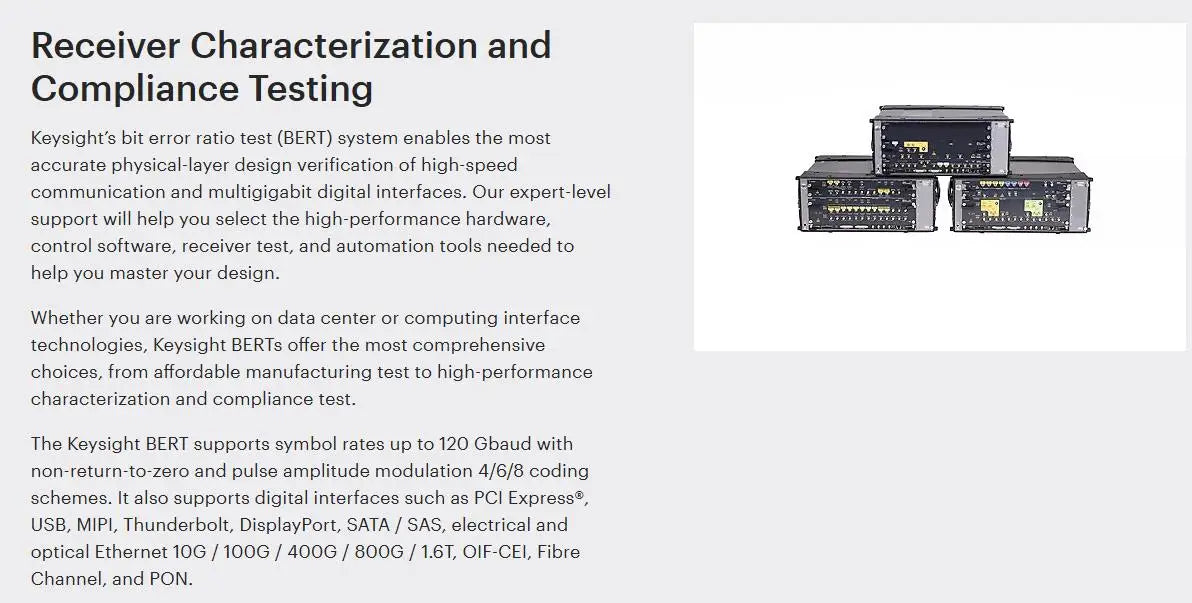 Keysight M8040A 64G Baud High-Performance Bit Error Rate Tester | 64Gbps High-Speed Communication/Optical Module/5G Testing   ytdi