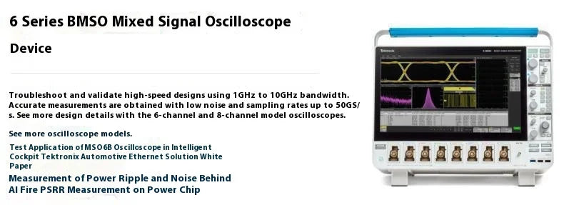 Tektronix 6 Series B MSO Mixed Signal Oscilloscope with 8 Channels 1GHz-10GHz Bandwidth 220V 1 Year Warranty