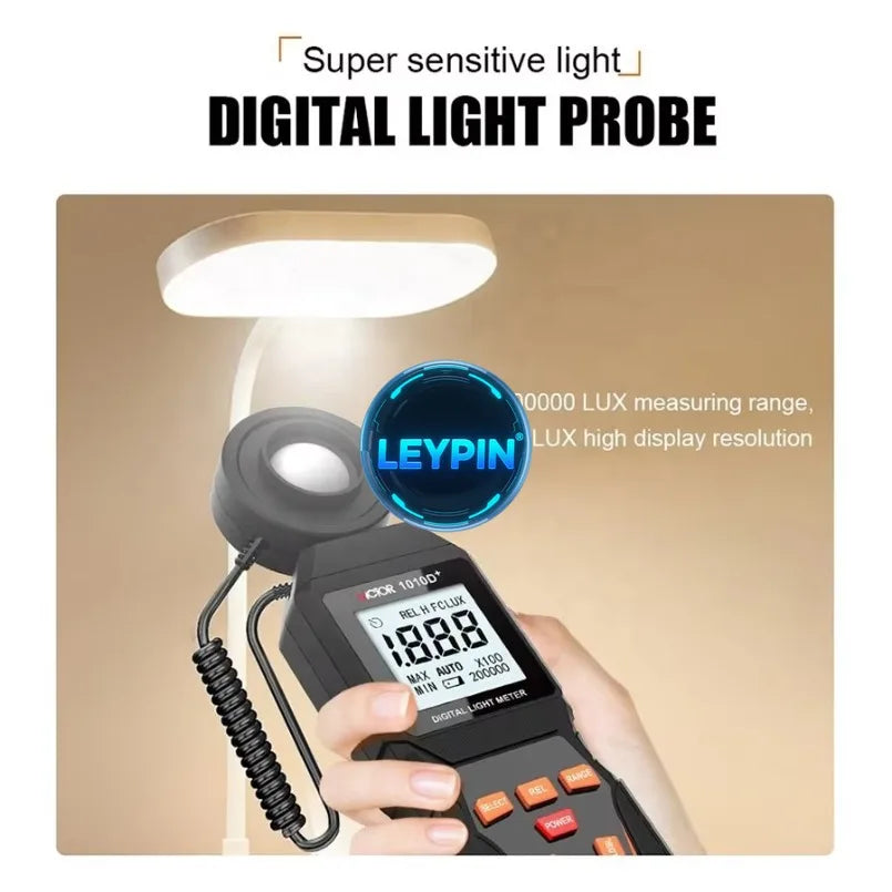Victor 1010D+ 200000 Lux Separate Probe  Sensor Rotatable Light Meter  Illuminometer Digital Lux Meter    ytdi