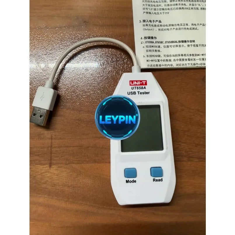 UNI-T UT658 Dual Portable Power Source Tester USB Type C LCD Digital Cable Voltage Amps Meter 4-24V DC Voltmeter Ammeter   lexso