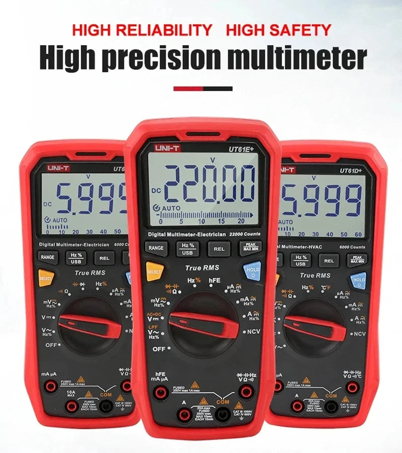 UNI-T UT61E+ Plus Professional Multimeter Analog Digital Electrical Tester with 22000 Counts Ammeter Voltmeter Multi Meter lexso